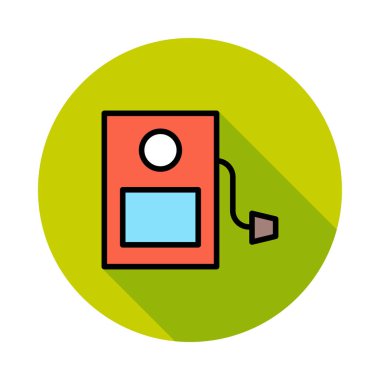 Daire beyaz zemin üzerine kırmızı aygıt