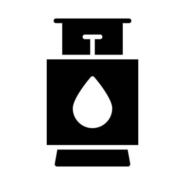 Beyaz arka plan üzerinde izole glif benzin pompası