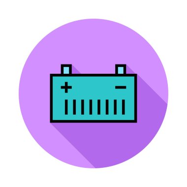 Beyaz arka plan üzerinde daire geniş mavi akümülatör