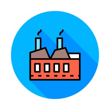 Daire beyaz arka plan üzerinde renkli çalışma fabrika