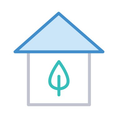 Beyaz arka plan üzerinde izole çizgi stili Eko ev