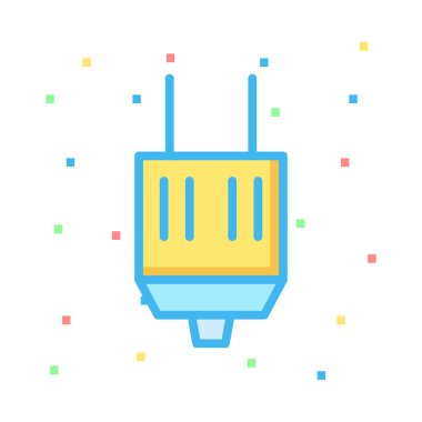 Renkli noktalar beyaz zemin üzerine sarı tak