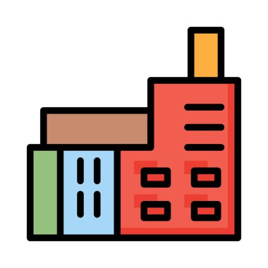 Beyaz arka plan üzerinde izole parlak fabrika