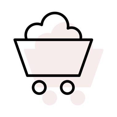 Bej gölge beyaz zemin üzerine izole toprak ile taşıma