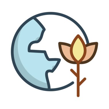 Çiçekli Beyaz arka plan üzerinde izole renkli gezegen