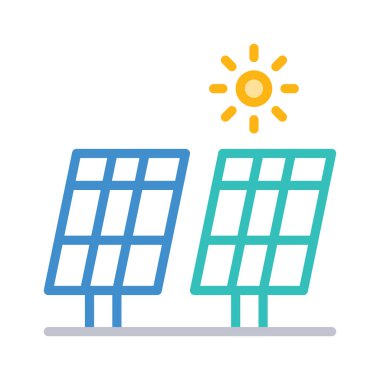 Basit güneş pilleri güneş beyaz arka plan üzerinde izole