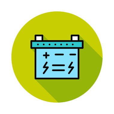 Daire beyaz zemin üzerine mavi pil