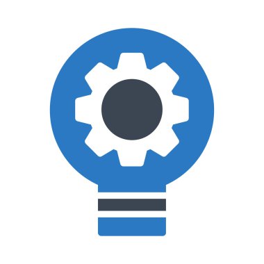 ampul beyaz arka plan üzerinde izole mavi ve gri renklerde dişli ile 