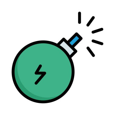 Düğme ve beyaz arka plan üzerinde izole flash ile yeşil bomba