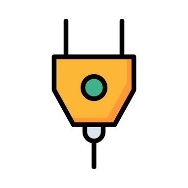 Yeşil düğmeye beyaz arka plan üzerinde izole sarı fiş