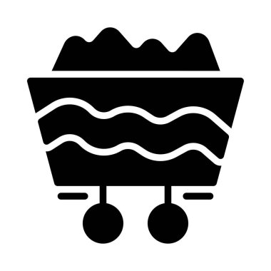 Beyaz arka plan üzerinde izole kum ile siyah glif taşıma 