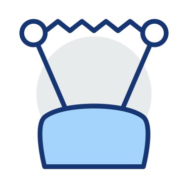 Beyaz arka plan üzerinde izole mavi ve gri renklerde elektrikli cihaz