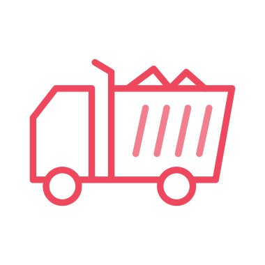 Beyaz arka plan üzerinde izole kırmızı anahat van