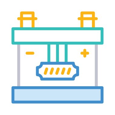 renkli geniş batarya ile artı ve eksi beyaz arka plan üzerinde izole sembolleri 