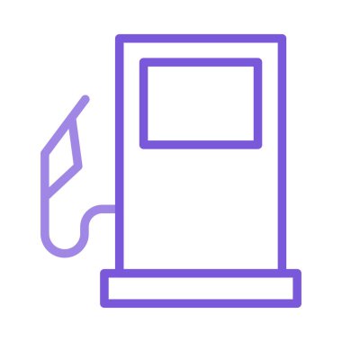 Beyaz arka plan üzerinde izole meme ile anahat mor benzin pompası