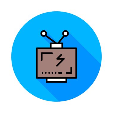 Beyaz zemin üzerinde bir dairede kahverengi anten