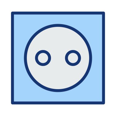 Beyaz arka plan üzerinde izole mavi ve gri renklerde soket