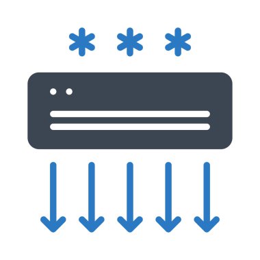  Klima beyaz arka plan üzerinde izole mavi ve gri renklerde 