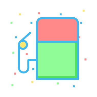 Meme renkli noktalar beyaz zemin üzerine benzin pompası