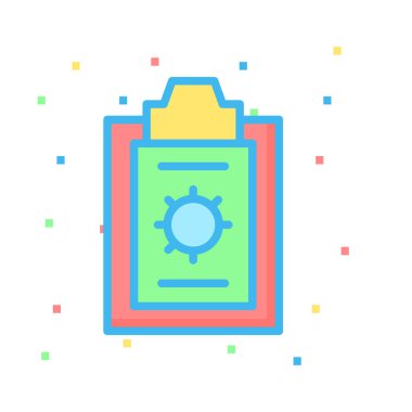 Kağıt ve renkli noktalar ile beyaz arka plan üzerinde güneş ile plaka 