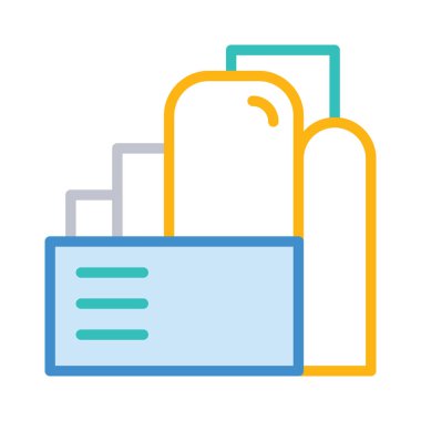 Beyaz arka plan üzerinde izole çizgi stili fabrika