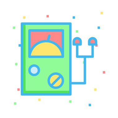 Renkli noktalar beyaz zemin üzerine yeşil gerilim ölçer 