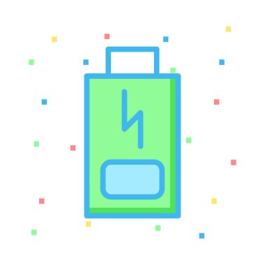 Flaş renkli noktalar beyaz zemin üzerine yeşil akümülatör 