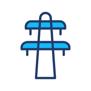 Beyaz arka plan üzerinde izole basit mavi güç hattı