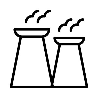 Beyaz arka plan üzerinde izole siyah anahat sigara bacaları