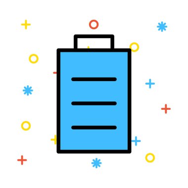 Renkli semboller beyaz zemin üzerine mavi Usb pil