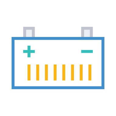 Beyaz arka plan üzerinde izole basit geniş batarya