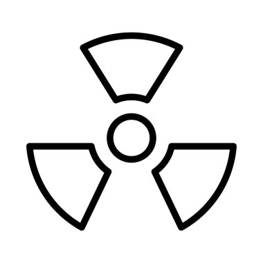 Beyaz arka plan üzerinde izole siyah anahat radyoaktif işareti