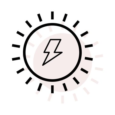 Güneş ile bej gölge beyaz zemin üzerine izole birden parlamak