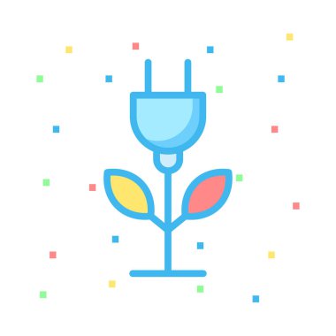 Renkli noktalar beyaz zemin üzerine tak çiçek