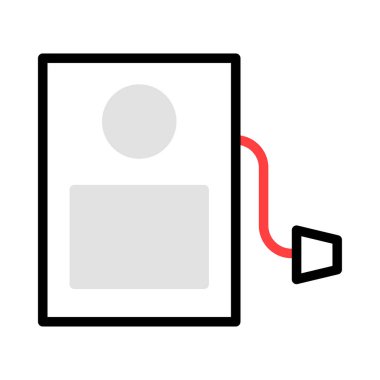 Beyaz arka plan üzerinde izole gri, kırmızı ve siyah renklerde benzin pompası