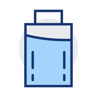 Beyaz arka plan üzerinde izole mavi ve gri renklerde USB pil