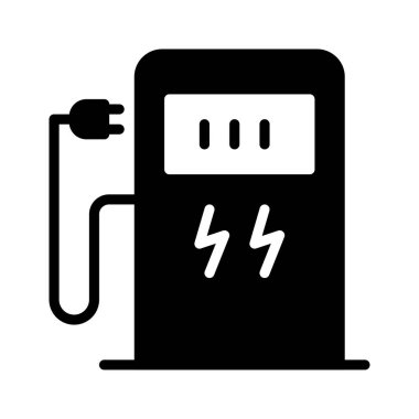 siyah glif converter ile yanıp söner ve izole üzerinde beyaz arka plan takın 