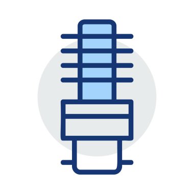 Güç hattı lamba beyaz arka plan üzerinde izole mavi ve gri renklerde