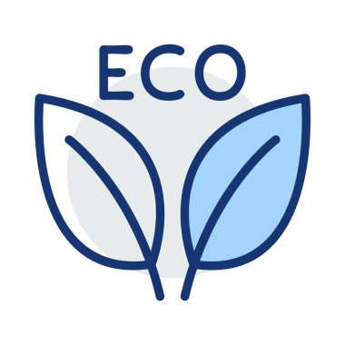 Eko ile yazı beyaz arka plan üzerinde izole mavi ve gri renklerde kalkıyor