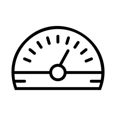 Beyaz arka plan üzerinde izole siyah anahat hız göstergesi