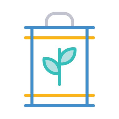 Beyaz arka plan üzerinde izole çizgi stili Eko teneke kutu