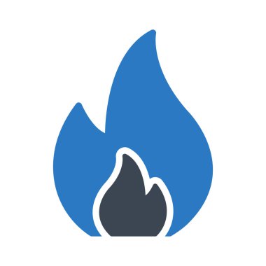 Beyaz arka plan üzerinde izole mavi ve gri renklerde ateş 