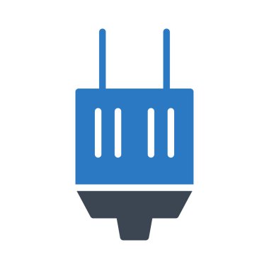 Beyaz arka plan üzerinde izole mavi ve gri modern tak