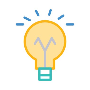 Beyaz arka plan üzerinde izole basit parlayan lamba