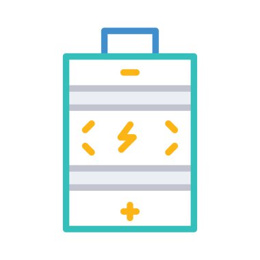 Beyaz arka plan üzerinde izole çizgi stili pil