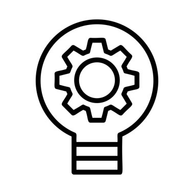 Beyaz arka plan üzerinde izole dişli ile siyah anahat lamba