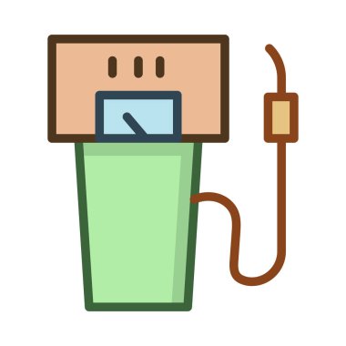 Beyaz arka plan üzerinde izole meme ile benzin pompası