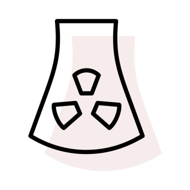 Baca radyoaktif işaretli bej gölge beyaz zemin üzerine izole