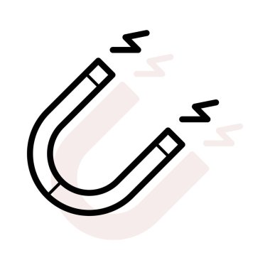 Mıknatıs bej gölge beyaz zemin üzerine izole flaşlar ile