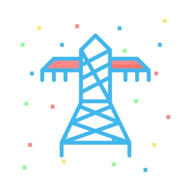 Renkli noktalar ile beyaz arka plan üzerinde büyük güç hattı 